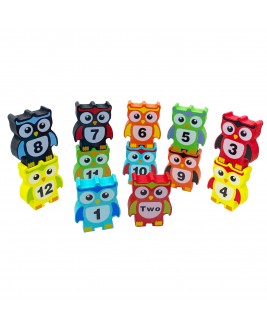 Hamaha Wooden Toys Ahşap Eğitici Geliştirici Baykuş Denge Oyunu Owl Stack Happy Balans Game