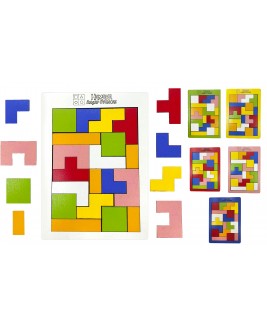 Hamaha Eğitici Ahşap Oyuncak 19 Parça Blok Tetris Zeka Oyunu