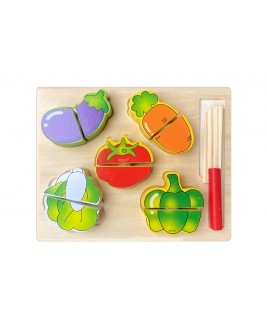 Hamaha Educational Wooden Toy 5 Piece Vegetable Cutting Set