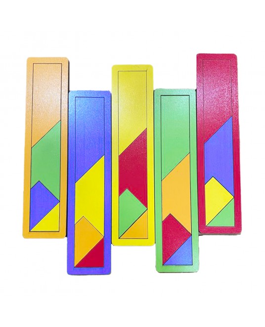 Hamaha Eğitici Ahşap Oyuncak Renkli Ahşap T Tangram Puzzle