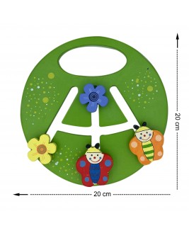 Hamaha Eğitici Ahşap Oyuncak Tutmalı Çiçek ve Kelebek Figürlü Labirent Oyuncak