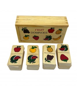 Hamaha Educational Wooden Toy 28 Pieces Fruits Domino Game
