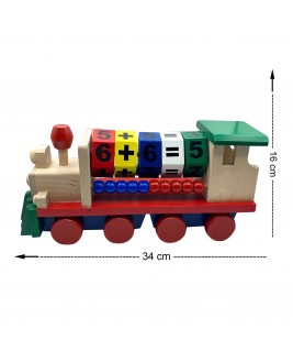 Hamaha Eğitici Ahşap Oyuncak Büyük Boy Matematik Temalı Tren