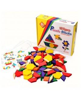 Hamaha Eğitici Ahşap Oyuncak Ahşap 125 Parça Tangram Puzzle