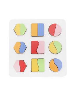 Hamaha Eğitici Ahşap Oyuncak Montessori Geometrik 2 Çizgi Şekiller Oyun Seti