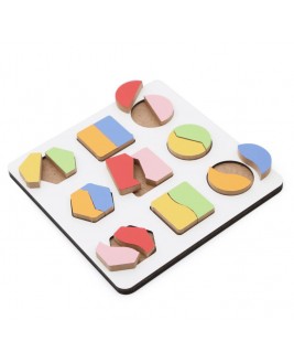 Hamaha Eğitici Ahşap Oyuncak Montessori Geometrik 2 Çizgi Şekiller Oyun Seti