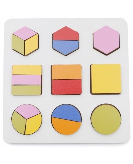 Hamaha Eğitici Ahşap Oyuncak Montessori Geometrik 3 Çizgi Şekiller Oyun Seti