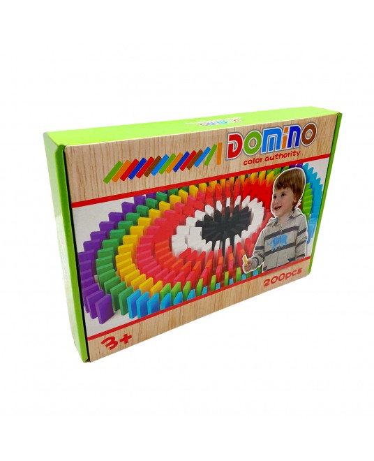 Hamaha Eğitici Ahşap Oyuncak 200 Parça Renkli Domino Oyunu