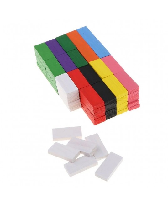 Hamaha Eğitici Ahşap Oyuncak 200 Parça Renkli Domino Oyunu